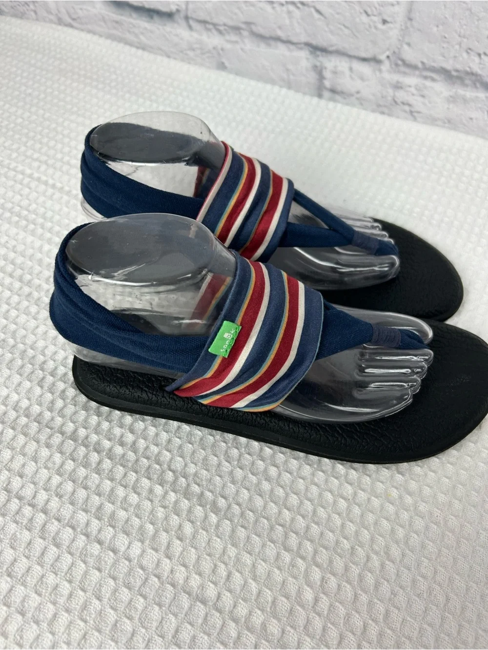 Sanuk Yoga Sling 2 Prints Women’s 8 Sand Harbor Navy Striped Yoga Mat Sandals